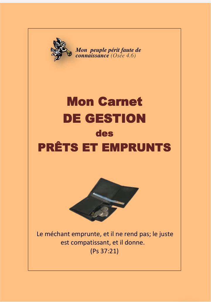 Mon carnet de gestion des prêts et emprunts